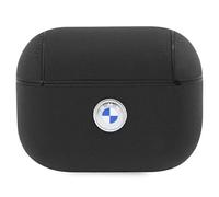 BMW BMAP2SSLBK Custodia per AirPods Pro 2 Nero Geniune Leather Silver Logo