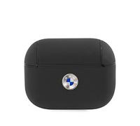 BMW BMAPSSLBK - Custodia per AirPods Pro, in pelle, con logo in argento