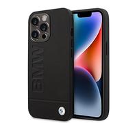 BMW BMHCP14XSLLBK - Custodia in pelle per iPhone 14 Pro Max 6,7", colore: Nero