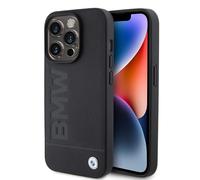 BMW BMHCP15XSLLBK - Custodia in pelle per iPhone 15 Pro Max 6,7", colore: Nero