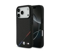 CG MOBILE BMW M Carbon Tricolor Line, compatibile con MagSafe Cover per iPhone 17 Pro Max (Nero)