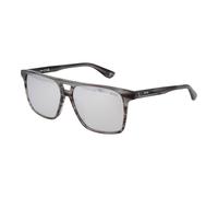 BMW BW0038 5720C Men's Sunglasses - Striped Grey Frame, Smoke Grey Mirror Lenses