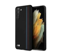 BMW Cover BMHCS21MSIVTBK Silicone M Collection Stripes Nero - Galaxy S21+