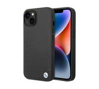 BMW Cover in pelle con timbro a caldo nero - iPhone 14 Plus