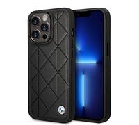 BMW - Custodia per iPhone 14 Pro Signature Collection in vera pelle trapuntata, con logo a scatto, assorbimento degli urti e firma