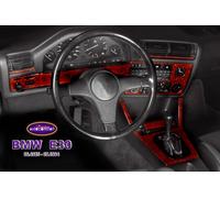 BMW E30 3 SERIE Kit Trim Interno Plancia 3M 3D 10 Parti Legno Burl 1985-1994 RHD