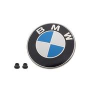 BMW - Emblema del cofano con logo rotondo 82 mm originale OE 51148132375 e occhielli 51141807495