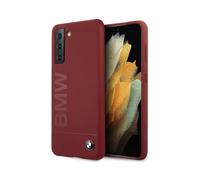 BMW Galaxy S21 Cover BMHCS21SSLBLRE, Rosso - Logo della firma in silicone