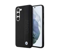 BMW Galaxy S23+ Cover, Nero - Pelle testurizzata e a righe