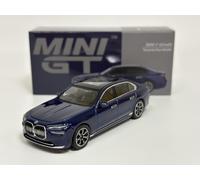 BMW i7 Xdrive60 Tanzanite Blu Metallico Guida a Destra 1:64 Scala Mini GT