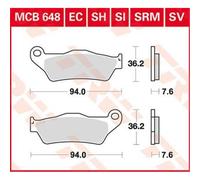 BMW K 1300 Gt ABS 2009-2011 TRW Sh Serie Sindered Post. Pastiglie Freno MCB648SH