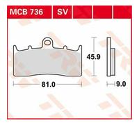 BMW K 1600 Gtl ABS 2011-2016 TRW Sv Serie Sindered Pastiglie Freno MCB736SV