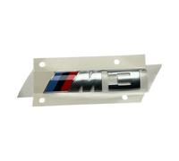 BMW Logo M 3 Originale per Portellone Posteriore, Adesivo per Auto, Argento, Compatibile con Autovettura