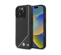 CG Mobile BMW BMHMP16L23PUCPK - Custodia rigida per iPhone 16 Pro 6.3", linea intrecciata, colore: Nero