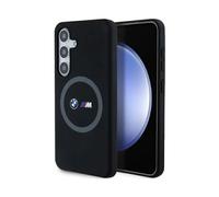 BMW M Custodia MagSafe con stampa ad anelli in silicone, nero - Galaxy S24