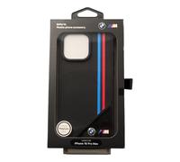 BMW M Meshed Tricolor Stripes Custodia con MagSafe per iPhone 16 Pro Max 6,9" Nero