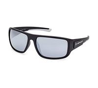 BMW M Motorsport BS0023 Occhiali da Sole Uomo, Occhiali da Sole Unisex Leggeri, Forma Lente Navigator, Lenti Specchiate Fumo, Nero Opaco