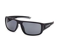 BMW M Motorsport BS0023 Occhiali da Sole Uomo, Occhiali da Sole Unisex Leggeri, Forma Lente Navigator, Lenti Polarizzate Fumo, Nero Opaco