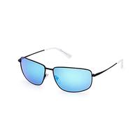 BMW M Motorsport BS0027 Occhiali da Sole Uomo, Occhiali da Sole Unisex Sottili e Leggeri, Forma Lente Rettangolare, Lenti Polarizzate Blu, Nero Opaco