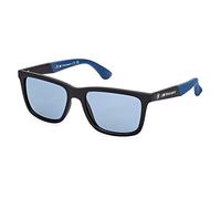 BMW M Motorsport BS0031 Occhiali da Sole Uomo, Occhiali da Sole Casual Leggeri, Forma Lente Rettangolare, Lenti Polarizzate Blu, Nero Opaco