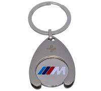 BMW M Performance Motorsport Portachiavi con gettone per carrello della spesa, Keyring Chip Argento Chip per carrello della spesa