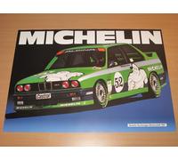 BMW M3 E30 Poster 28 - Michelin Meister 1987 Alpina Rar Original Vintage In Mint