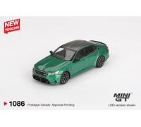 BMW M5 G90 Verde Metallico Isle Of Man LHD Mini GT In Scala 1:64 01086L