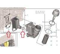BMW N57 N57S E90 F01 F10 E70 E71 Filtro Olio Alloggiamento Radiatore Guarnizioni