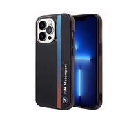 CG MOBILE BMW - Custodia rigida per iPhone 14 Pro, con strisce IML tricolore, antigraffio, in PC/TPU, comoda e resistente, con porte accessibili, assorbimento degli urti e logo firmato