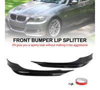 BMW Serie 3 E90 LCI Berlina 2008-2012 Doppio Spoiler Paraurti Anteriore Nero ABS