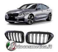 BMW Serie 6 G32 GT 17-20 calandra coppia griglie mascherina reni nero opaco