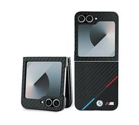 Custodia rigida BMW per Samsung Galaxy Z Flip6 in fibra di carbonio.