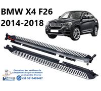 BMW X4 F26 Coppia Set Pedane Laterali Alluminio Scalette Sottoporta Reistenza++