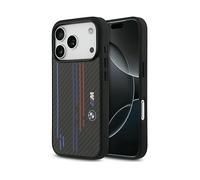 CG MOBILE BMW M Kevlar Linee & Logo Compatibile con Mag Safe Cover per iPhone 17 Pro (Nero)