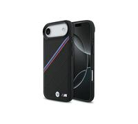 CG Mobile Custodia iPhone 17 Air BMW M Tricolor Metal Logo Compatibile con MagSafe Finta pelle Nero