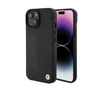 Custodia in pelle BMW MagSafe per iPhone 15 Plus, nera