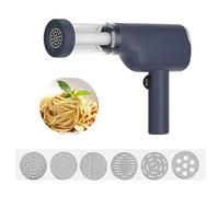 BMWIDEUN Electric Pasta Maker, 6-in-1 Automatic Noodle Machine Handheld Cordless Pasta Press for Spaghetti, And Homemade Noodles(Blue)