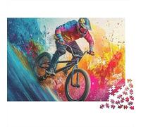BMX Bike Rider Jigsaw Puzzle Impossible 1000Pcs BMX Biker Art Decorazione Per La Casa. Rilassamento E Intelligence Per Adulti E Bambini Da 12 Anni 38x26cm/1000pcs
