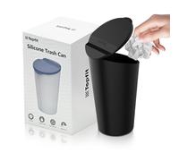 BMZX Cestino per la spazzatura auto con coperchio, piccolo, portabicchieri auto, porta dell'auto, adatto per auto, casa, ufficio, Nero TSC-B01