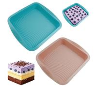 BMZXCH 2 Pezzi Resistenti Alle Alte Temperature Stampi in Stampo Plumcake Silicone Torta per Dolci Rettangolare, Teglia Pane in Cassetta Antiaderente per Pane, Rainbow Cakes, Cuocere (26.5×24.5×5cm)
