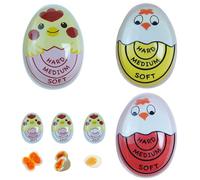 BMZXCH 3 Pezzi Timer Uova Medium o Hard Egg Timer Riutilizzabile in Resina, Indicatore Timer per la Cottura Delle Uova Sode Che Cambia Colore (Morbido, Medio, Duro)