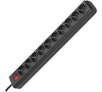 EL 10-FACH MS-SW - Presa multipla, 10 vie, 3 m, con commutatore, nero