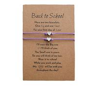 Bn0151-09l - Set di 2 braccialetti per il primo giorno di scuola, con scritta "Mommy and Me" (lingua italiana non garantita), Misura unica, Metallo, Nessuna pietra preziosa
