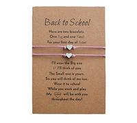 Bn0151-09l - Set di 2 braccialetti per il primo giorno di scuola, con scritta "Mommy and Me" (lingua italiana non garantita), Misura unica, Metallo, Nessuna pietra preziosa