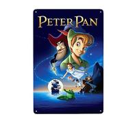 BNALAO Targa da parete in metallo a forma di anime, con Peter Cartoon Pan, 20,3 x 30,5 cm, decorazione artistica per casa, bar, garage, grotta degli uomini