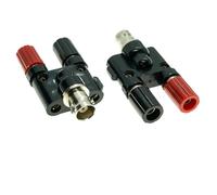 BNC femmina a due doppi connettori jack a banana da 4 mm Adattatore connettore coassiale Splitter 1M2F