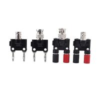 BNC Maschio a 4MM Twin Dual Binding Post Spina a Banana jack Femmina Adattatore Coassiale Connettore BNC Terminali Maschio Nero Rosso(04)
