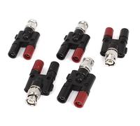 BNC maschio a Two Banana Jack femmina connettore coassiale Adattatore 5 pezzi