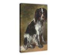 BNCEDJK Stampa artistica da parete su tela con immagine di un re Charles Spaniel, 60 x 90 cm