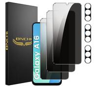 BNCHI Confezione da 3 + 3 pellicole protettive per Samsung Galaxy A16 5G con protezione per obiettivo della fotocamera, pellicola in vetro temperato anti-spia, durezza 9H, antigraffio, sensibile al